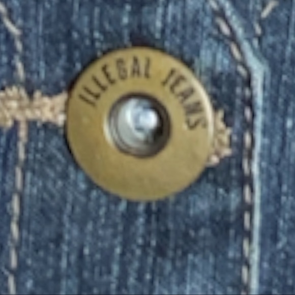 ILLEGAL DYED Yellow and Blue Jean Vest    Size M - Picture 8 of 16